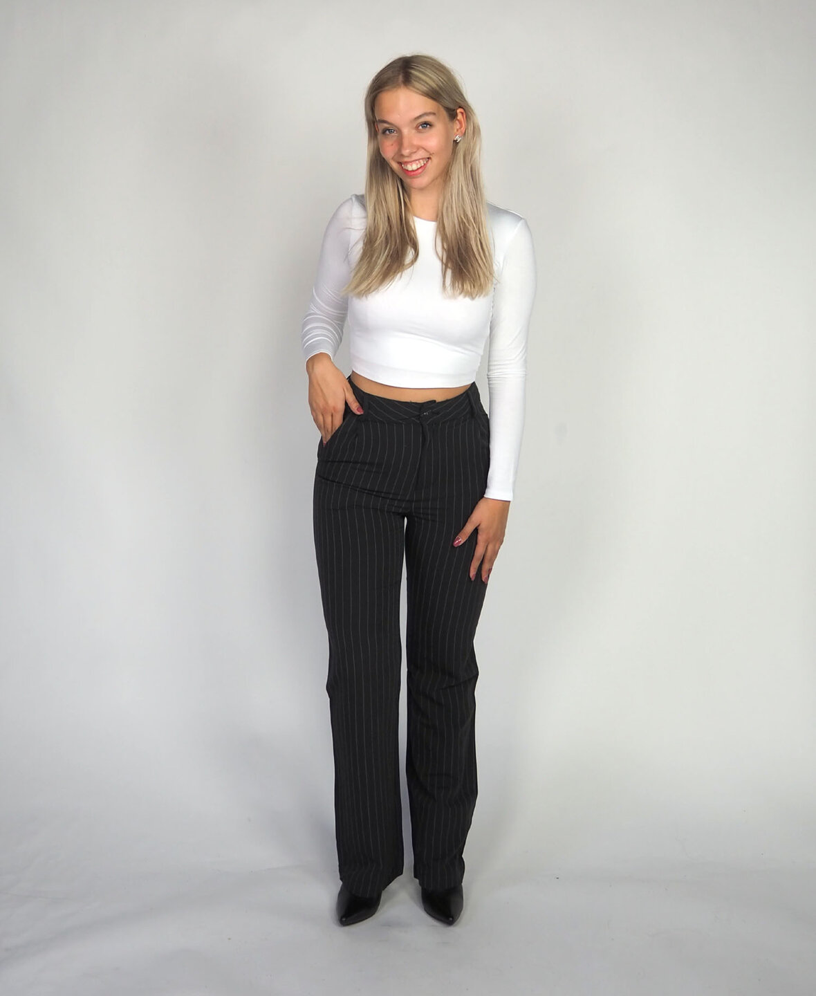 Sanne Pants Striped Black