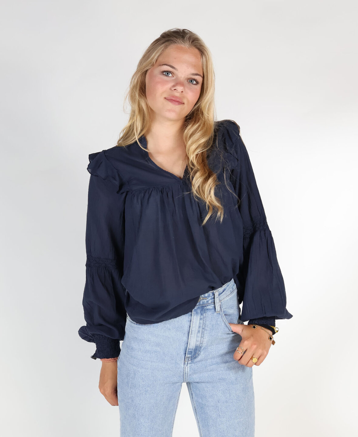 Eliva Blouse Navy Blue