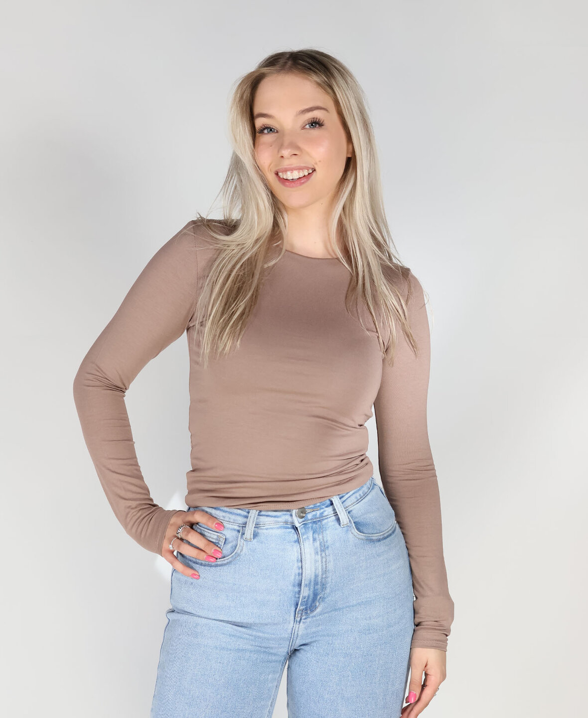 Leela Long Top Taupe