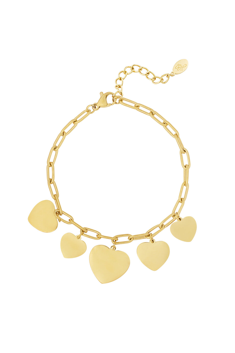 Bracelet with heart charms Gold