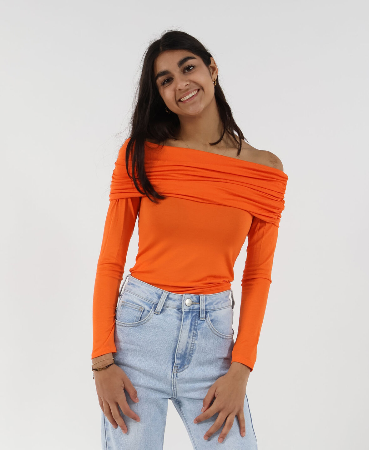 Off The Shoulder Top Orange