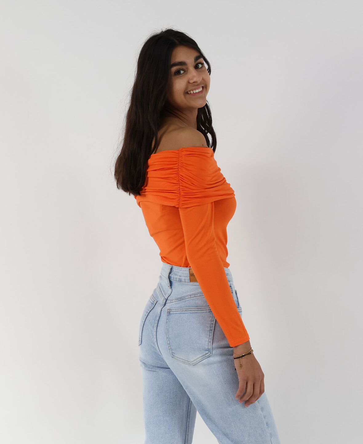 Off The Shoulder Top Orange