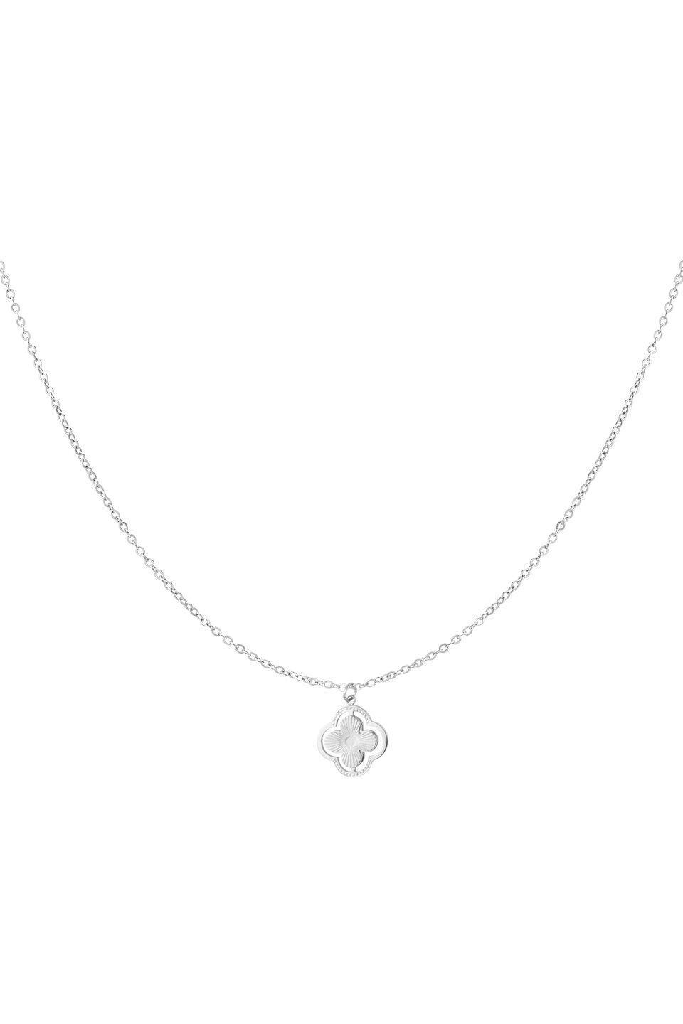 Necklace Double clover Silver