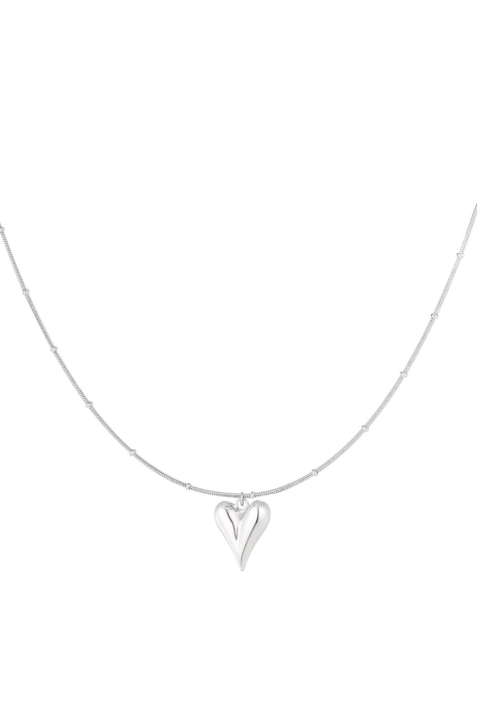 Necklace Titanium Heart Silver