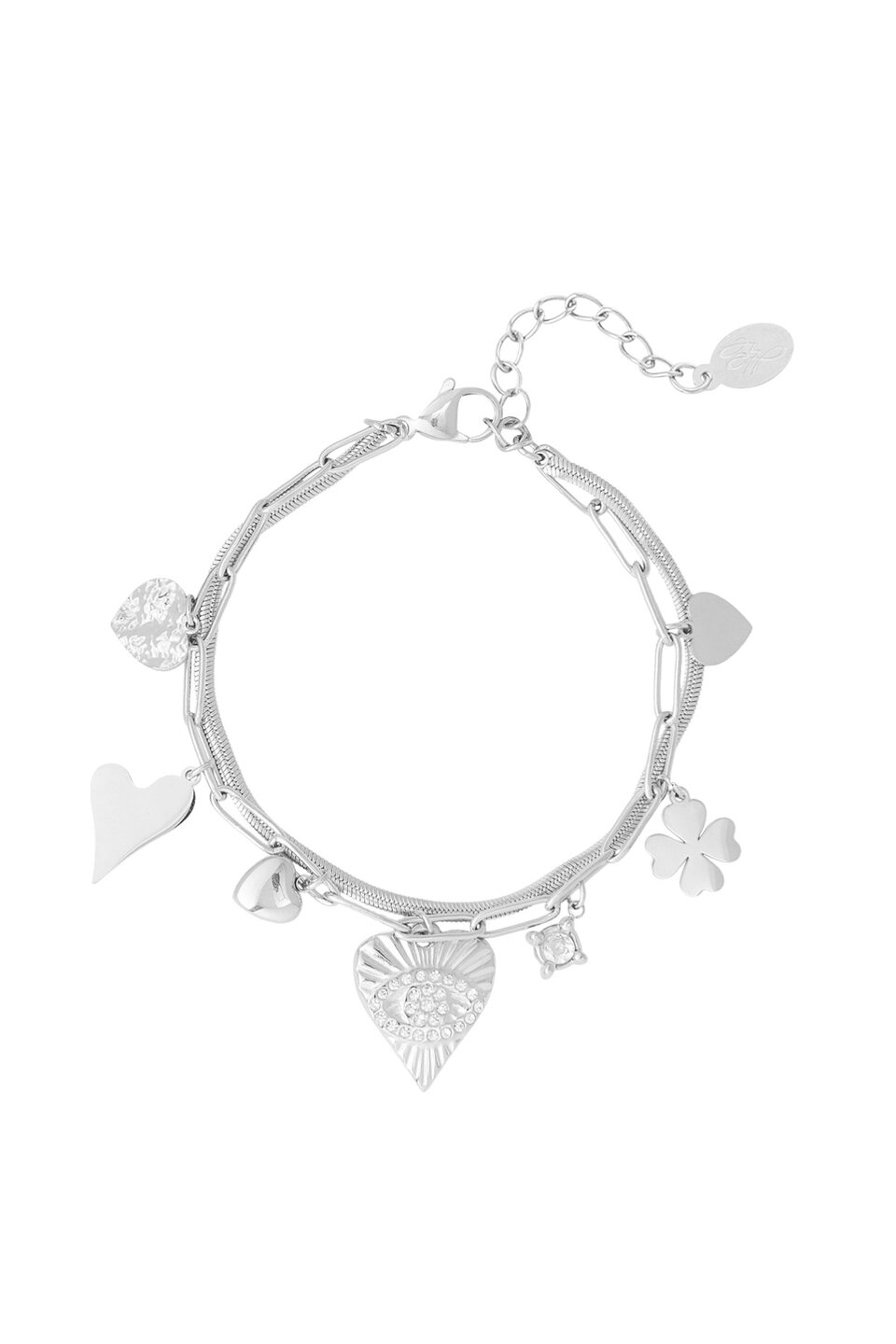 Bracelet double charm Silver