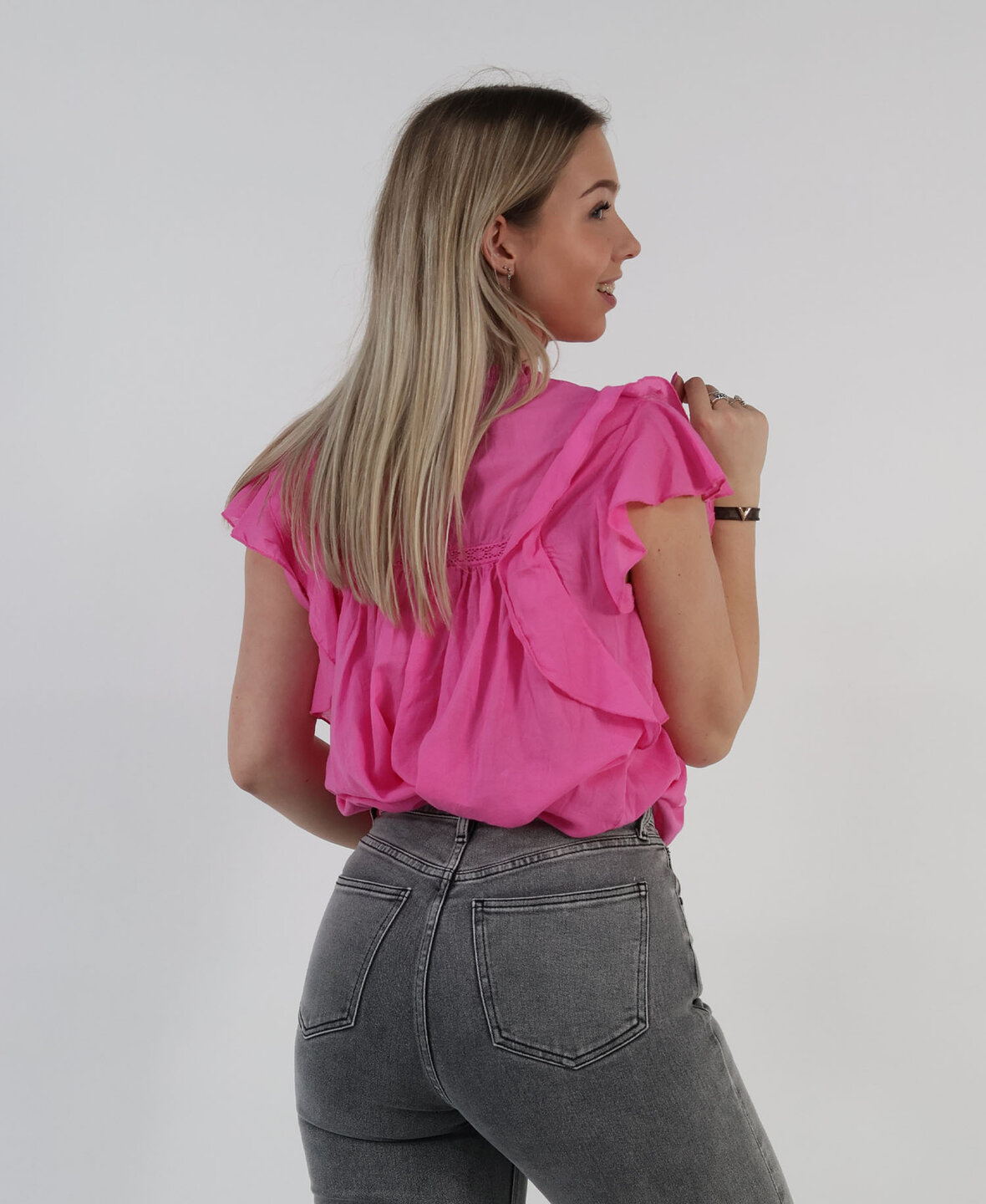 Belle Blouse Hotpink