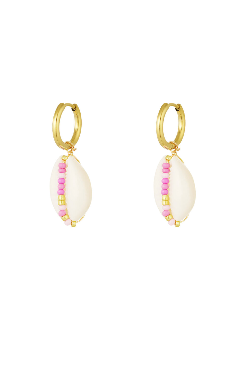 Earrings Seashell Pink Gold