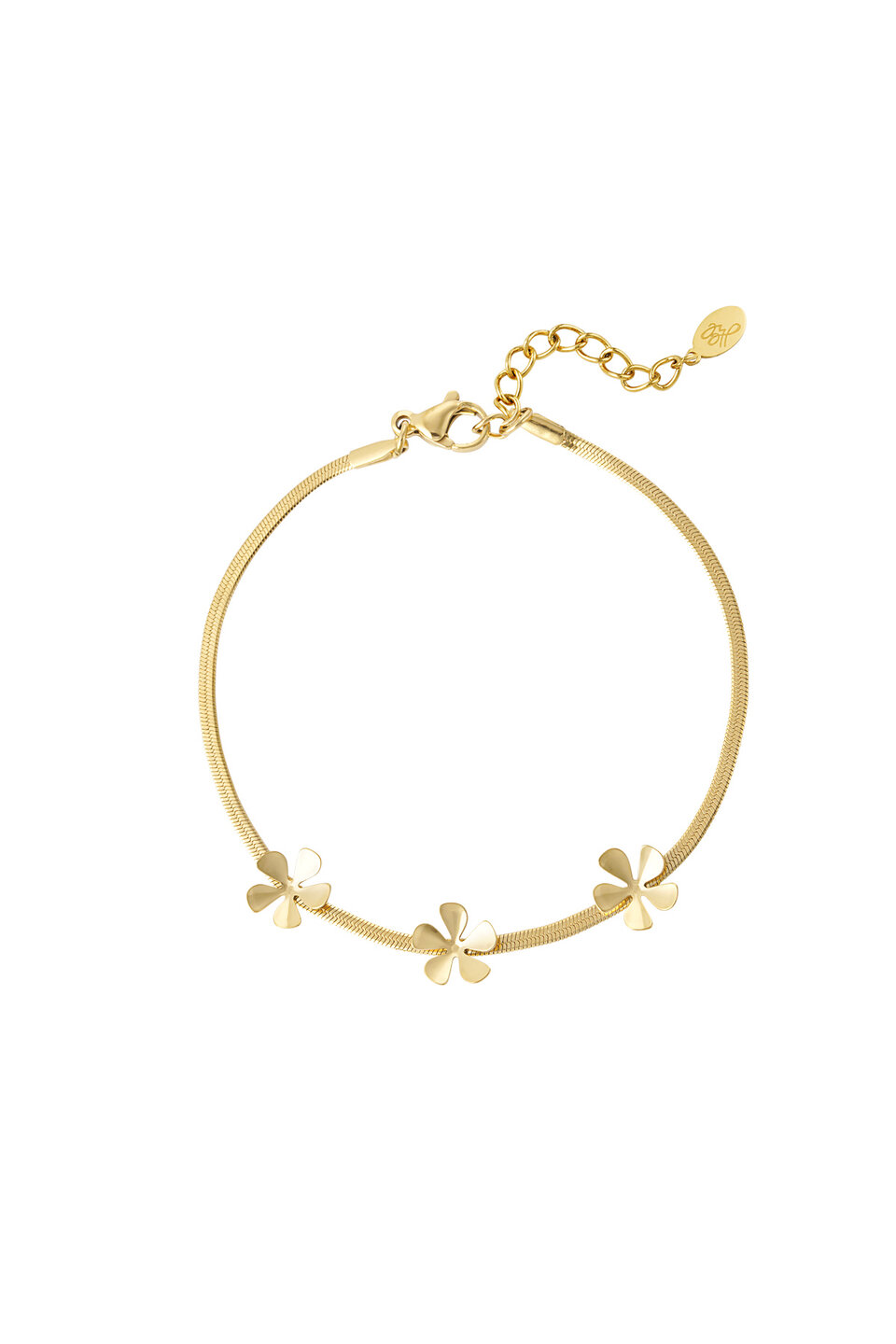 Bracelet three flowers Gold