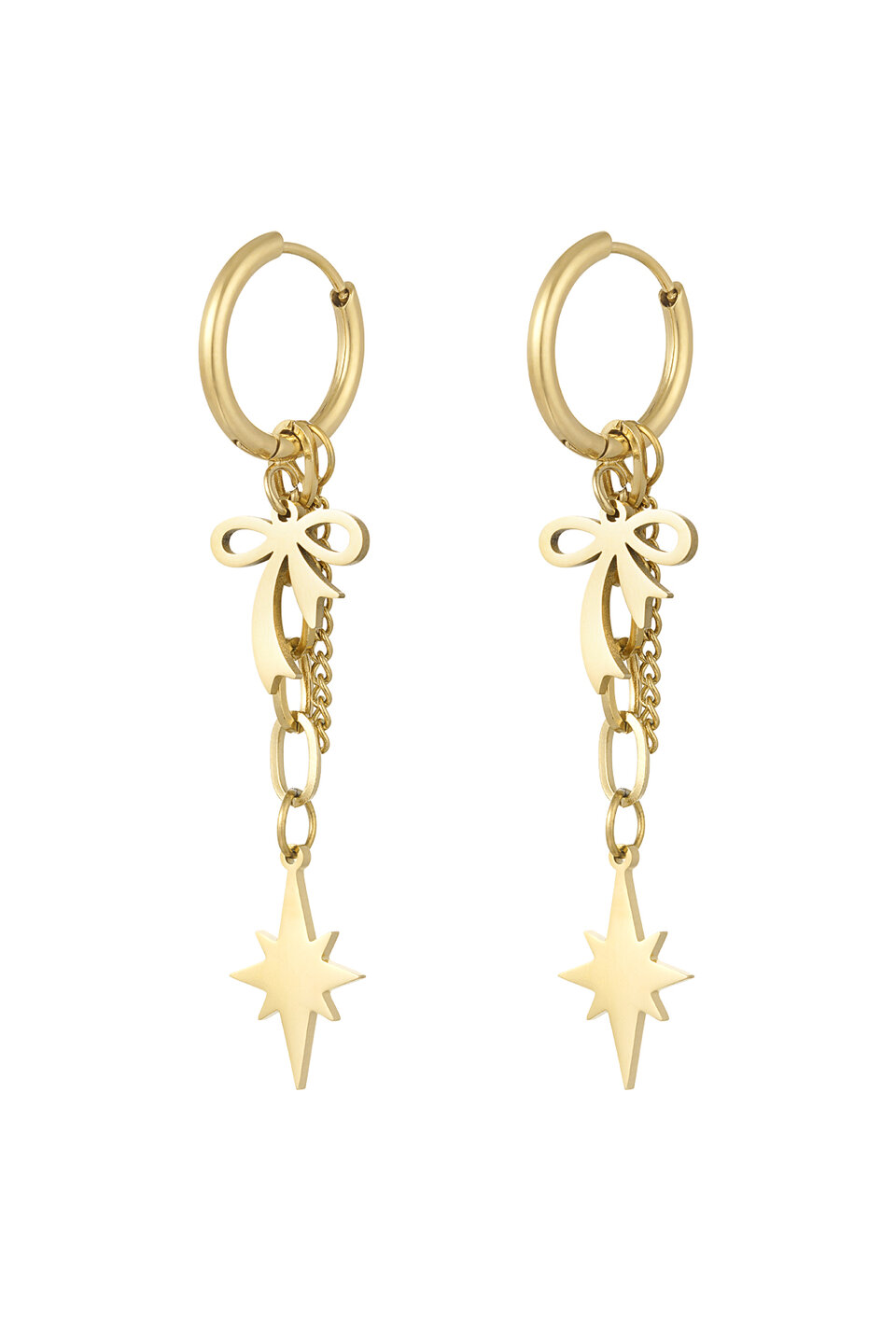 Earrings sparkle bow gold