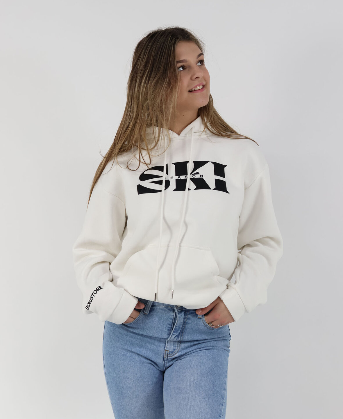 Ski Hoodie White/Black