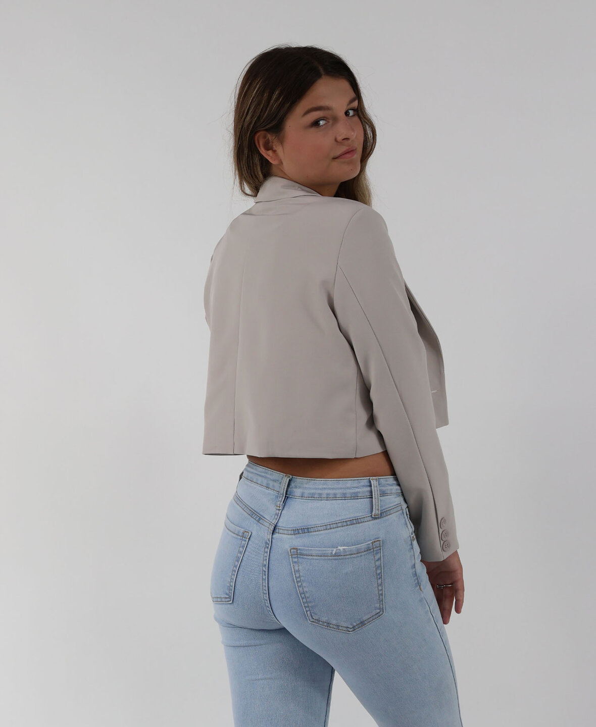 Sanne Cropped Blazer Greige