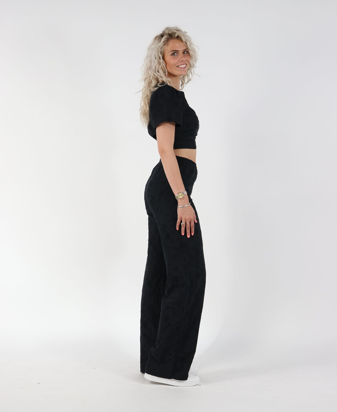 Broderie Pants Black (TALL)