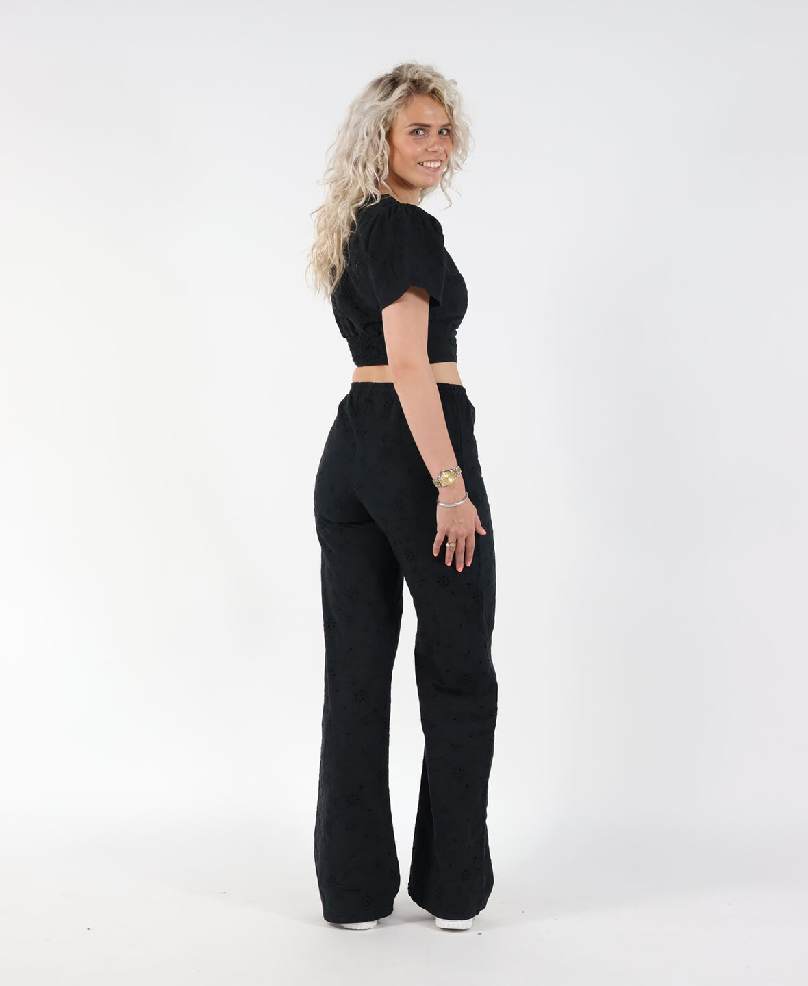 Broderie Pants Black (TALL)