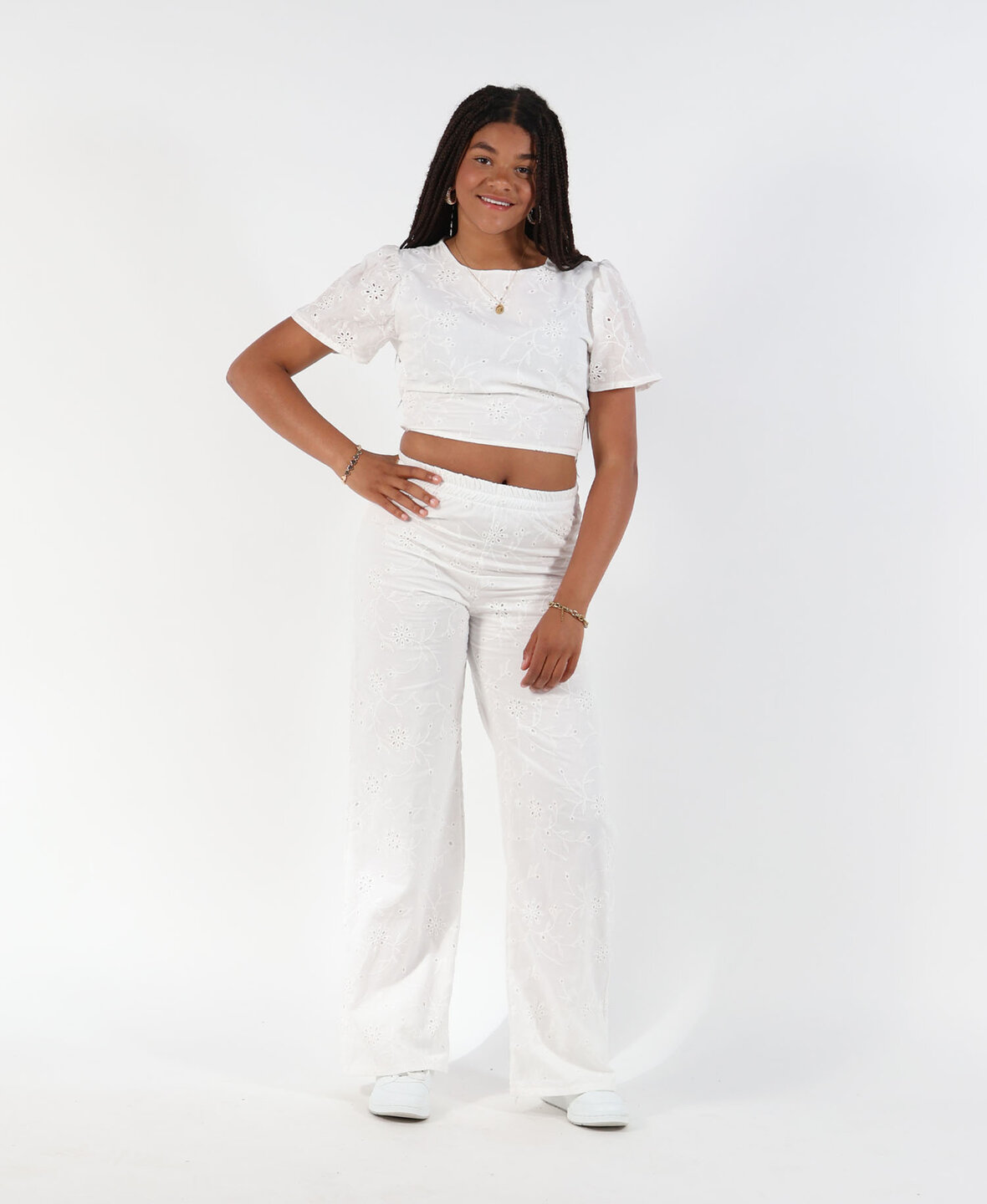 Broderie Pants White (REGULAR)