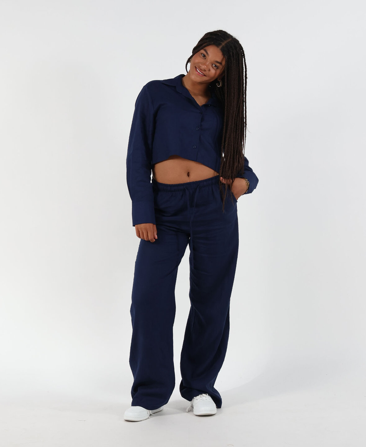 Linen Pants Navy Blue (REGULAR)