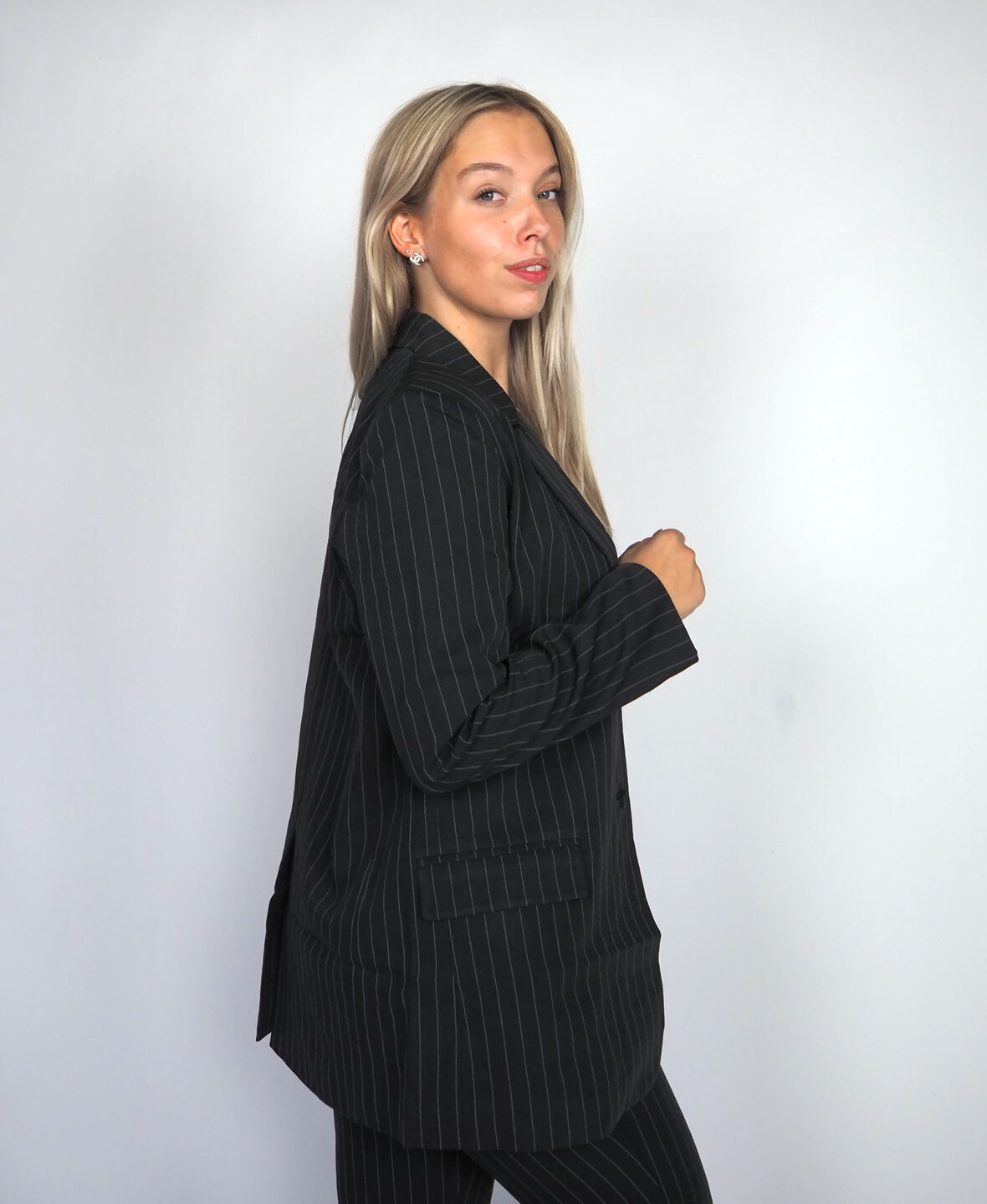 Sanne Blazer Striped Black