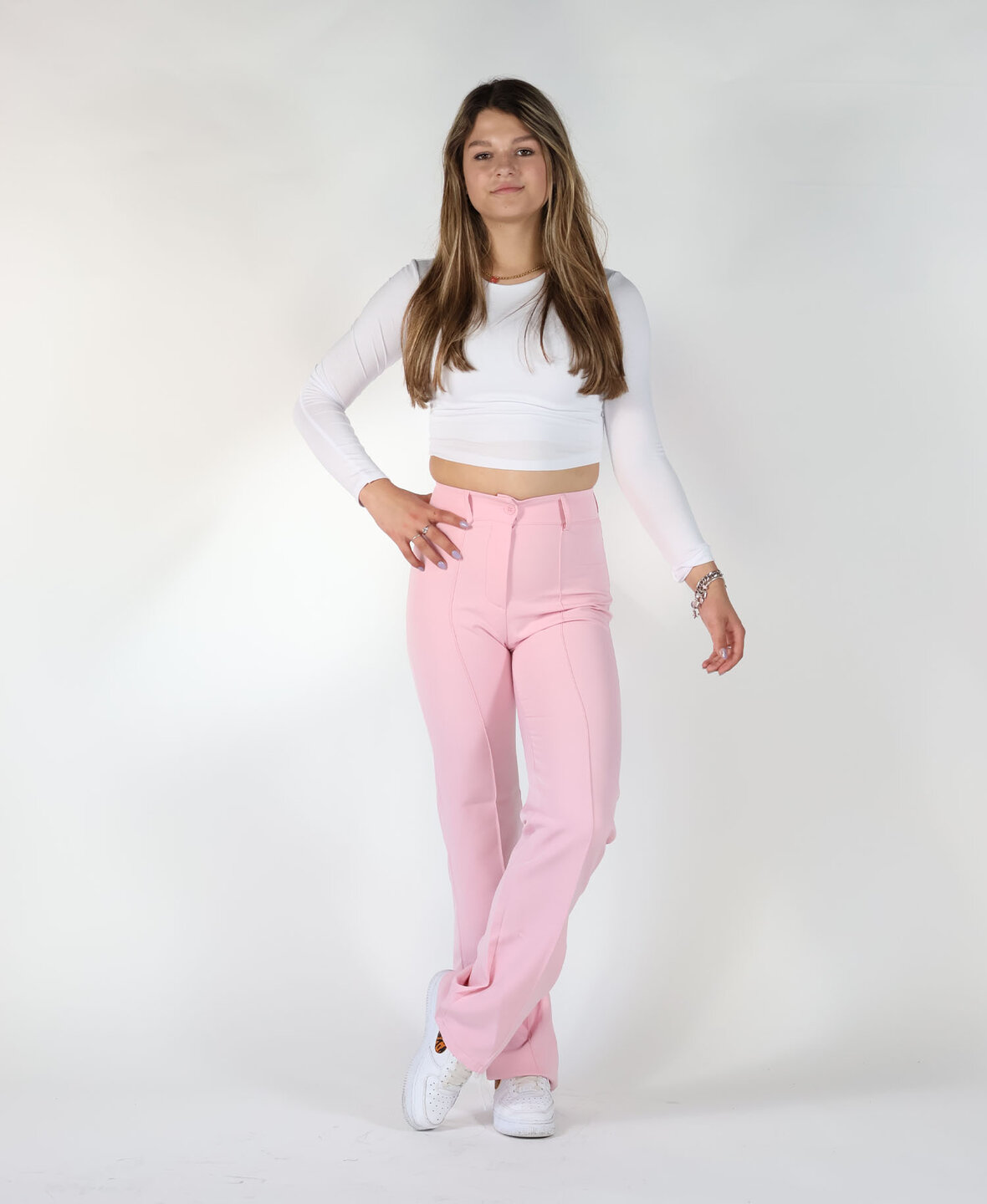 Sanne Stripe Pants Lightpink (TALL)