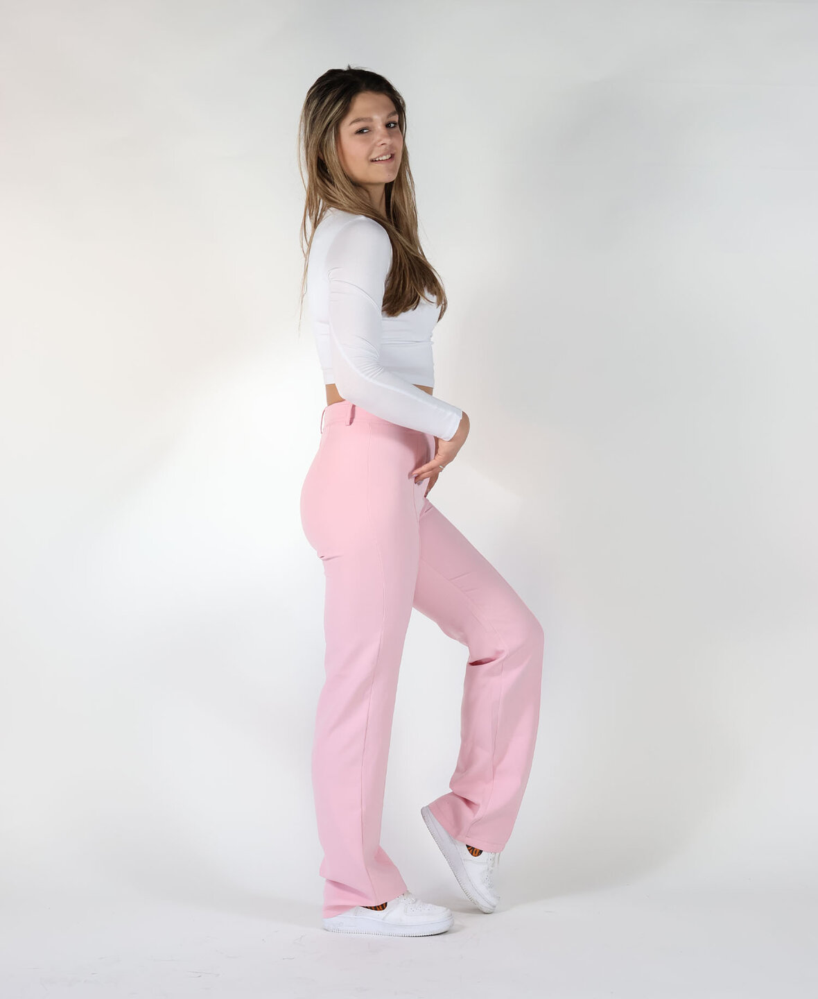 Sanne Stripe Pants Lightpink (TALL)