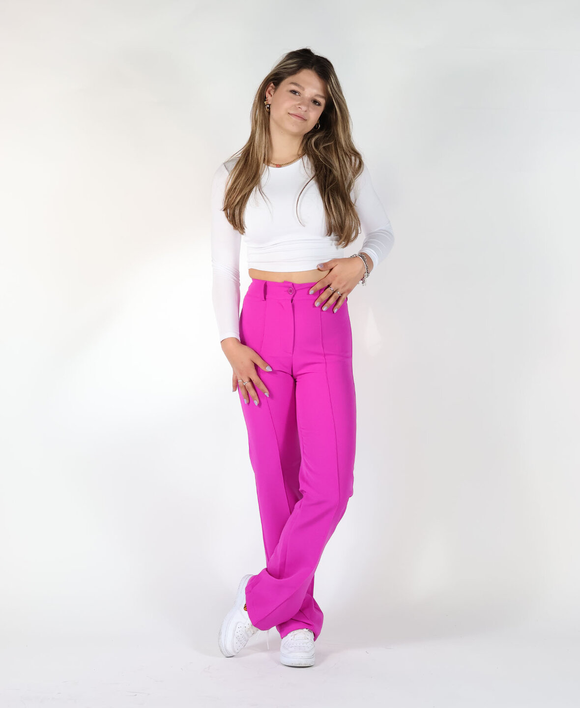 Sanne Stripe Pants Fuchsia (TALL)