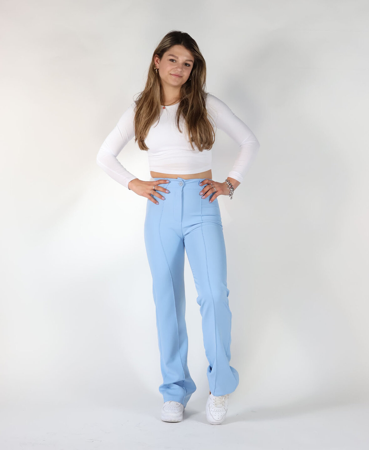 Sanne Stripe Pants Babyblue (TALL)