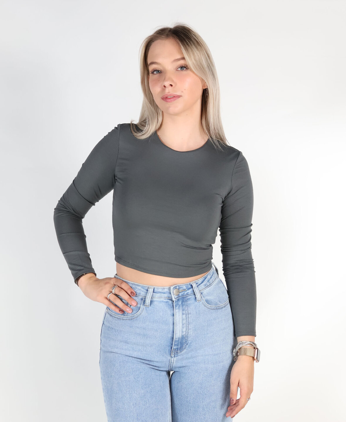 Leela Top Dark Grey