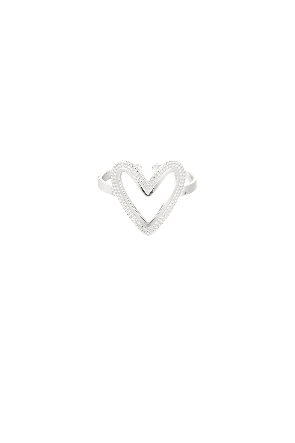 Ring Open Heart Silver