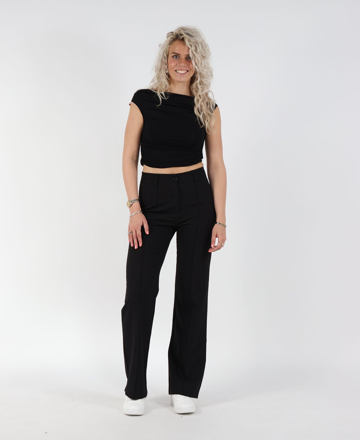 Sanne Stripe Pants Black (TALL)