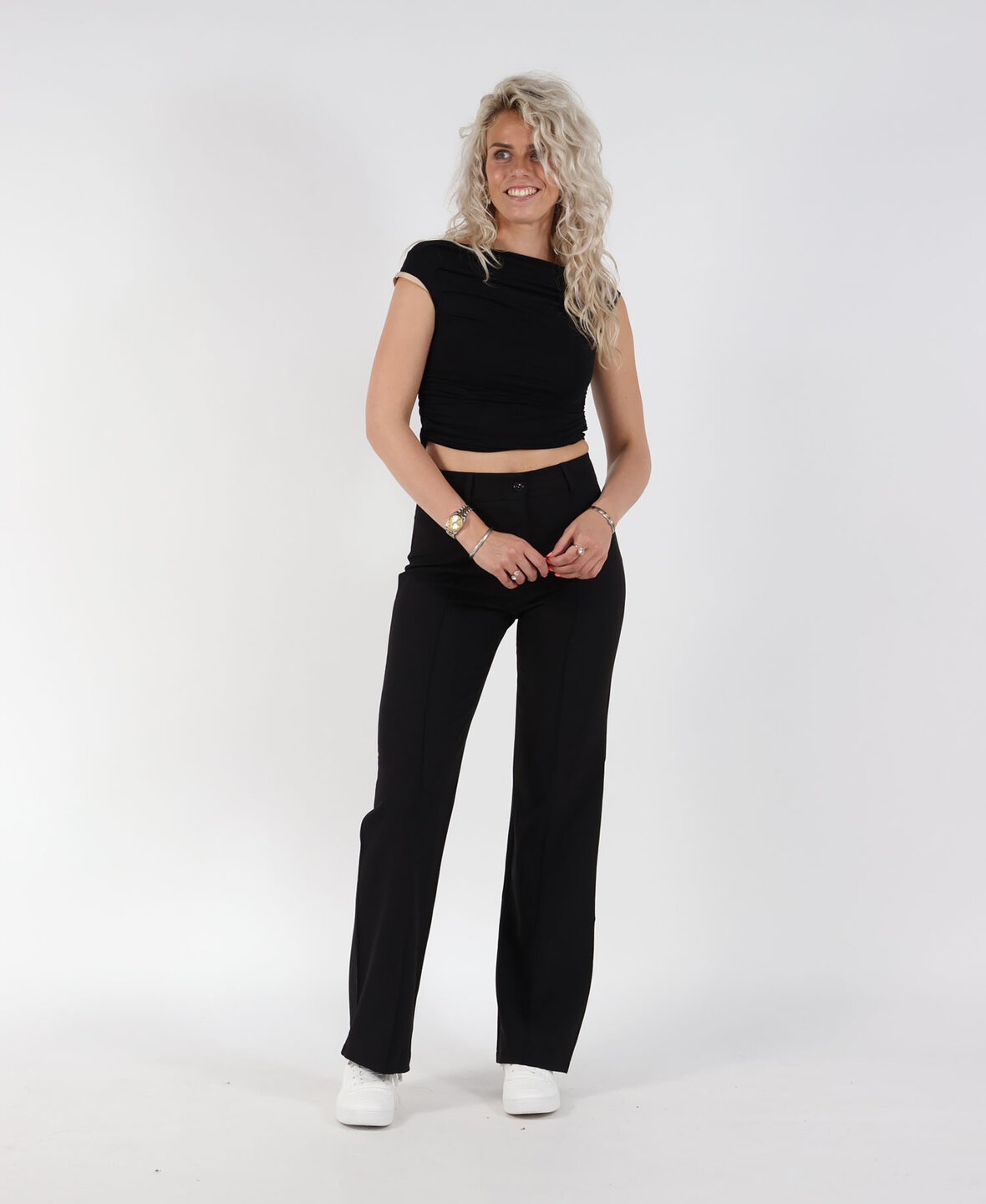 Sanne Stripe Pants Black (TALL)