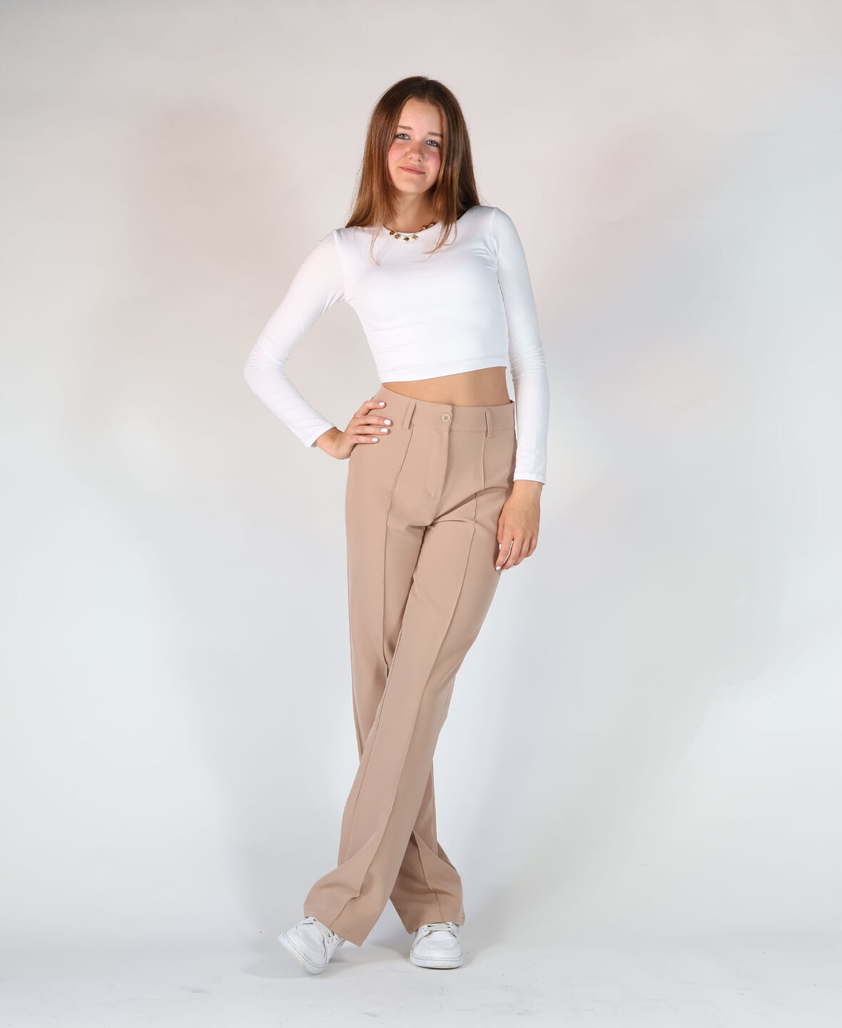 Sanne Stripe Pants Nude (TALL)