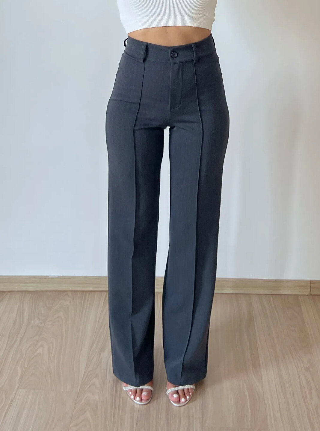 Sanne Stripe Pants Dark Grey (TALL)