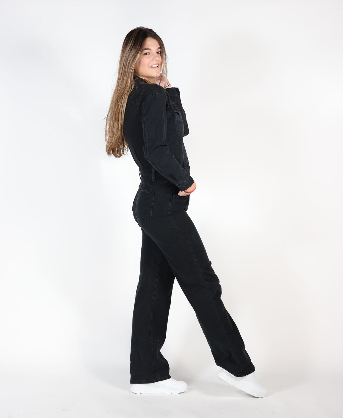 Denim Stretch Jumpsuit Black