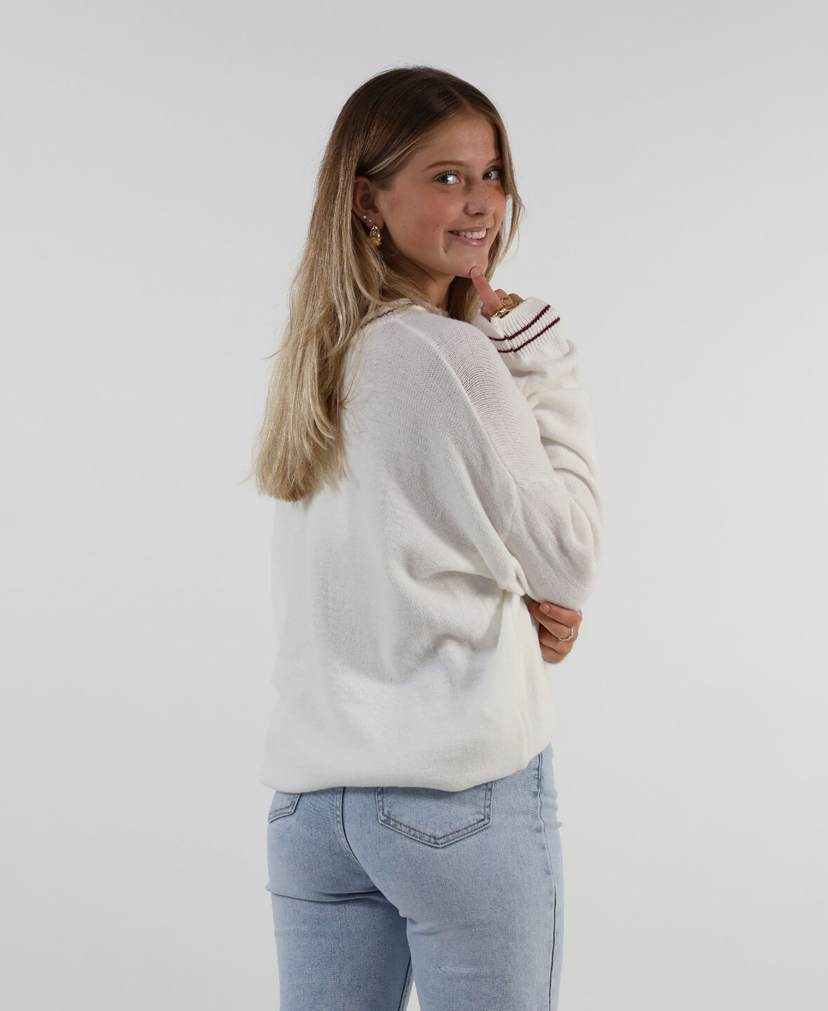 Amour Sweat White/Bordeaux