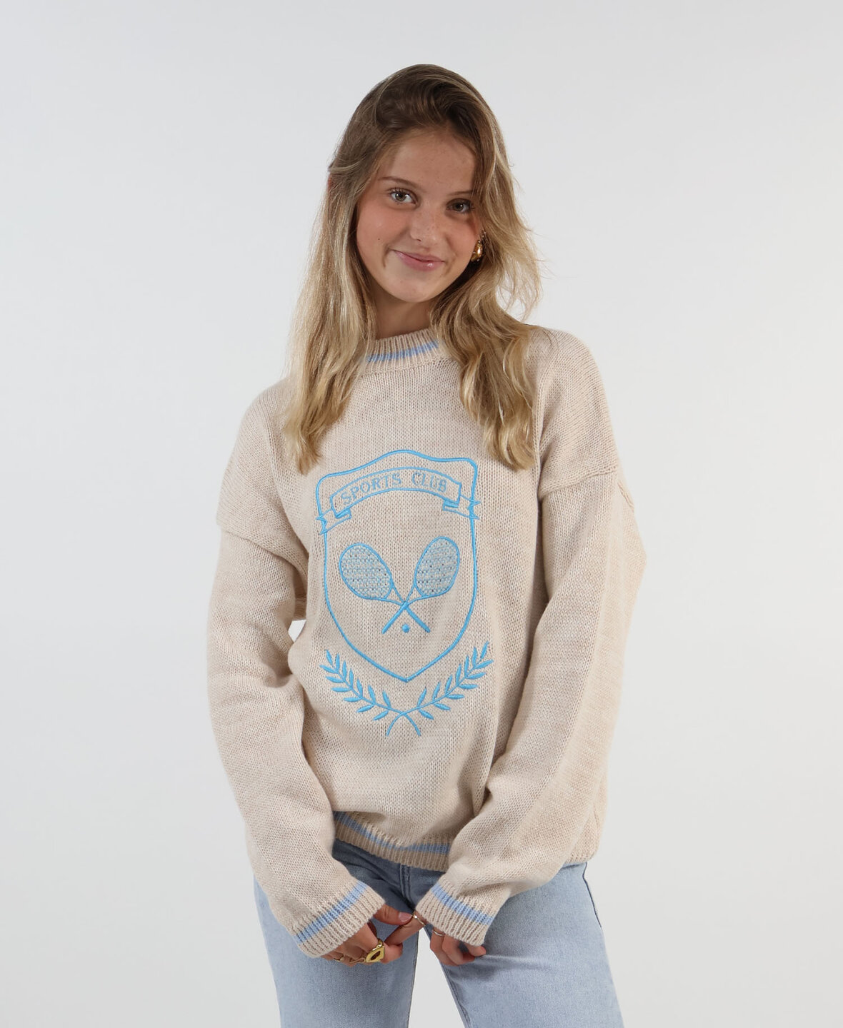 Tennis Club Sweat Beige/Babyblue