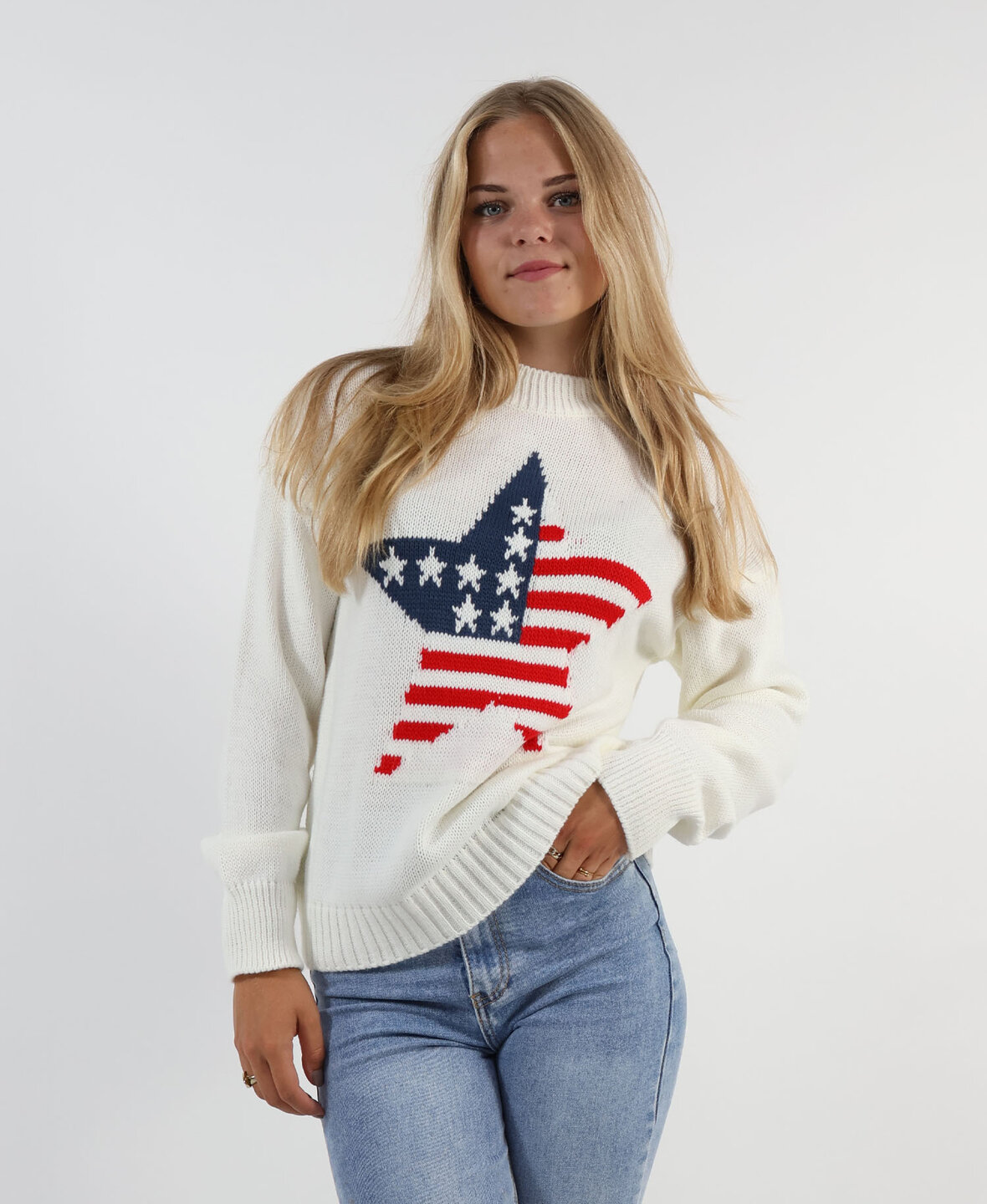 USA Star Sweat White