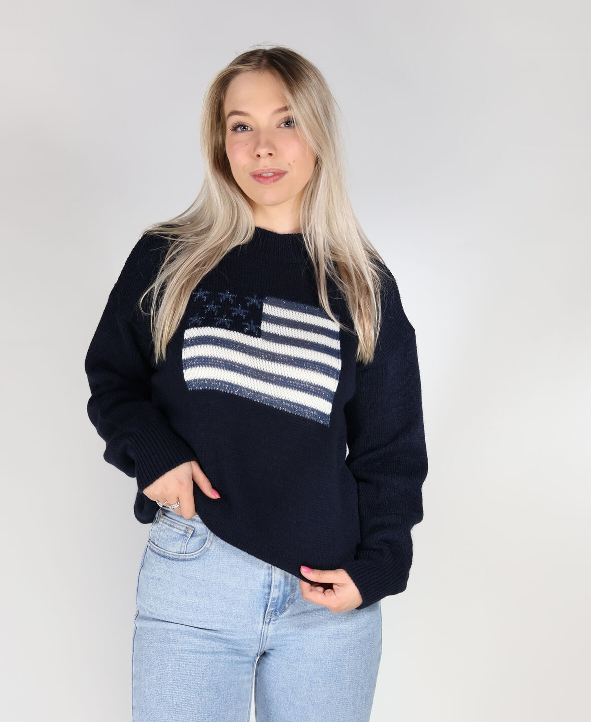 USA Lurex Sweat Blue