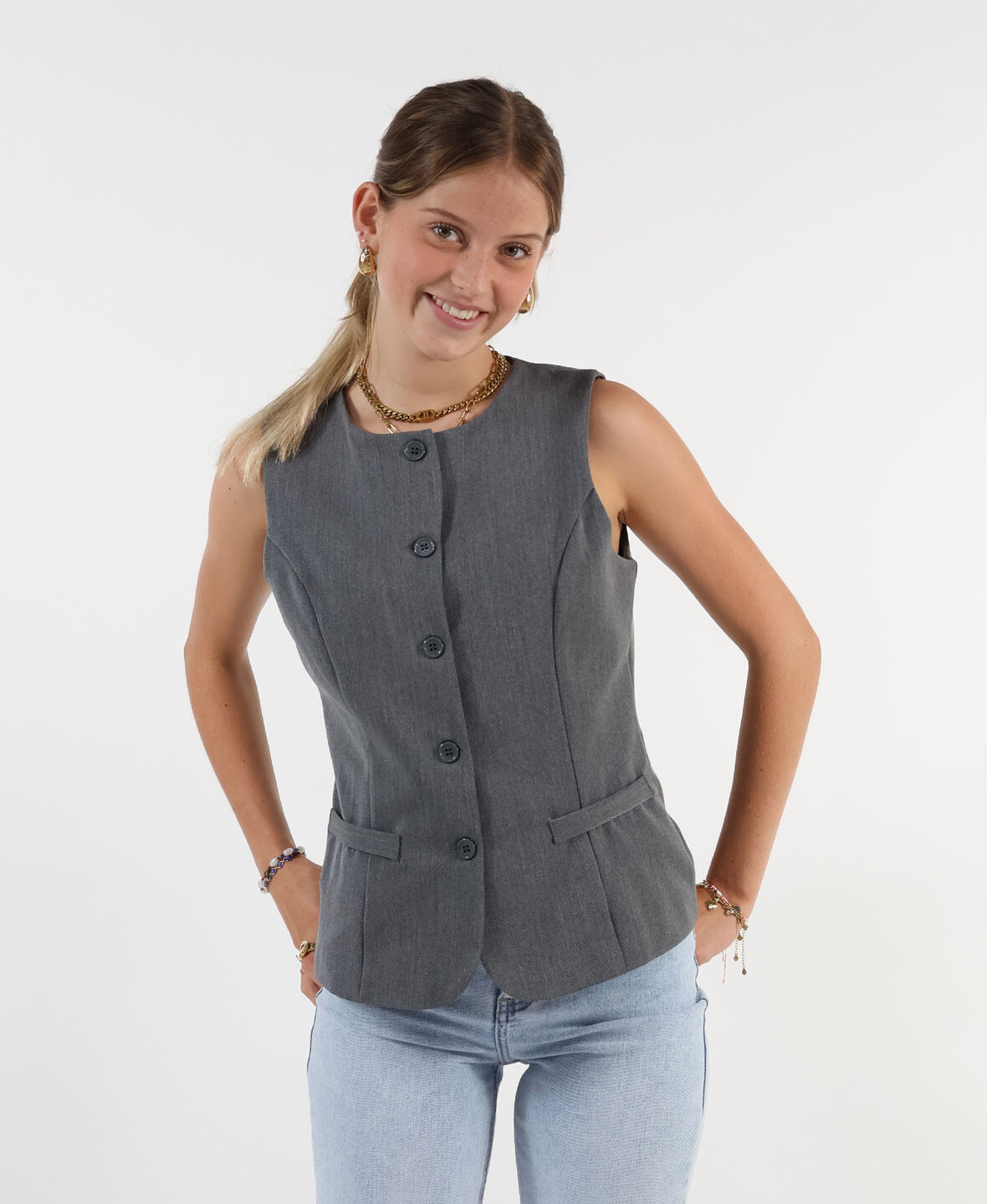 Sanne Waistcoat Dark Grey