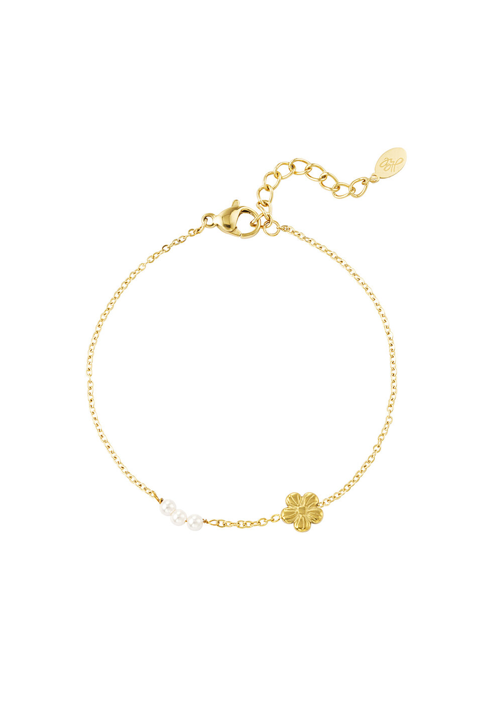 Bracelet flower with pearls Gold