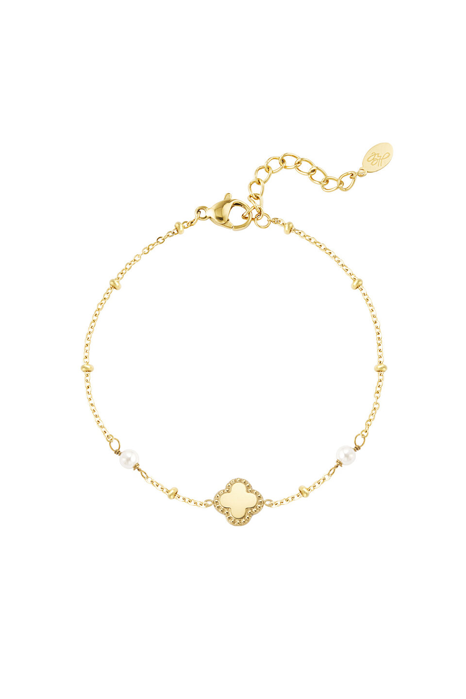 Bracelet clover with pearls Gold