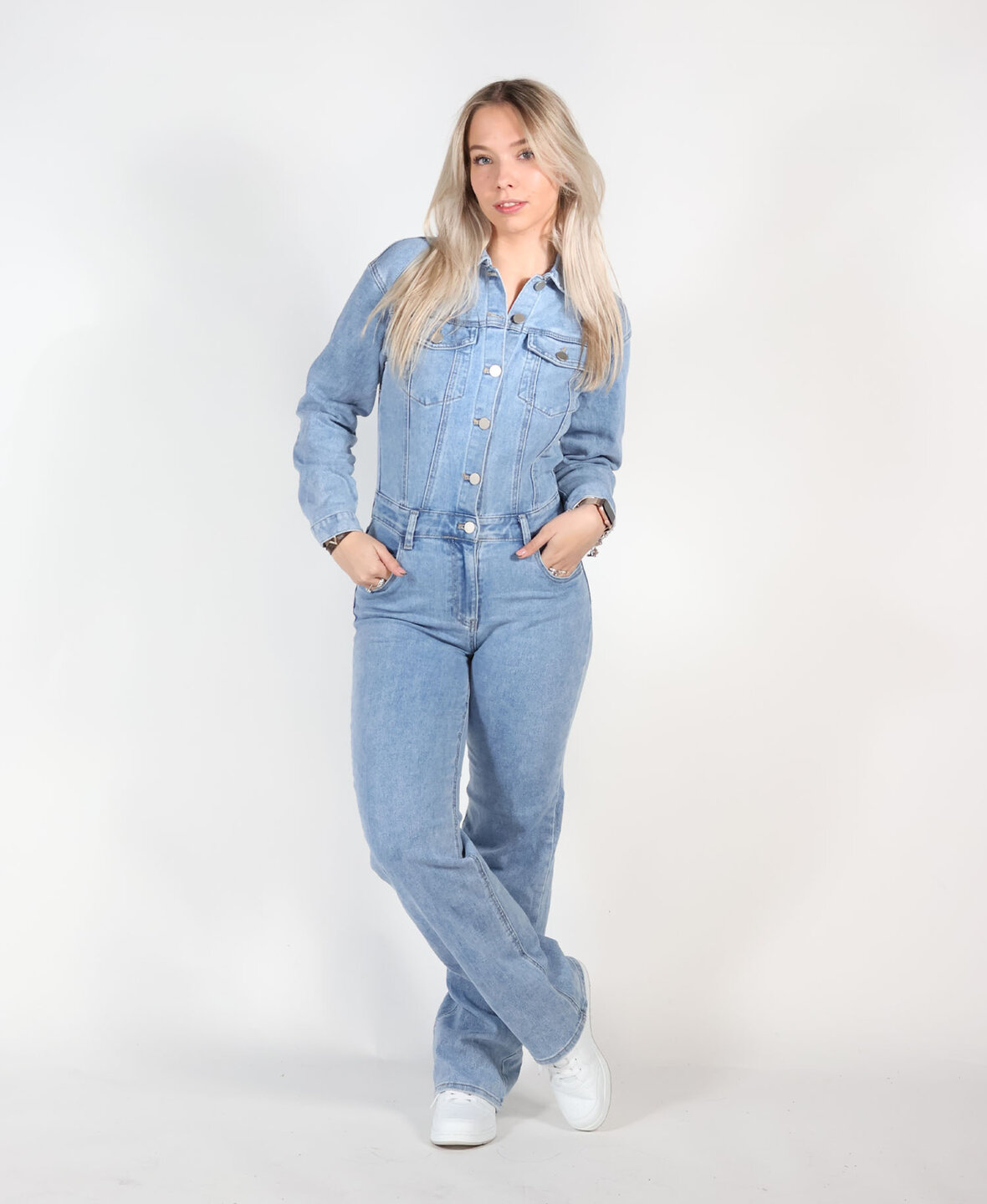 Denim Stretch Jumpsuit Blue