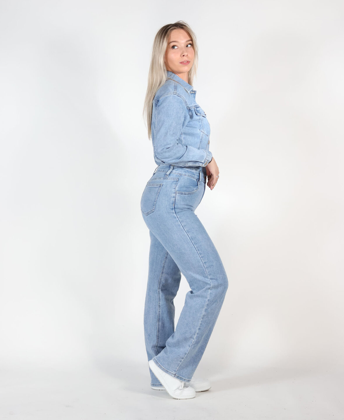 Denim Stretch Jumpsuit Blue