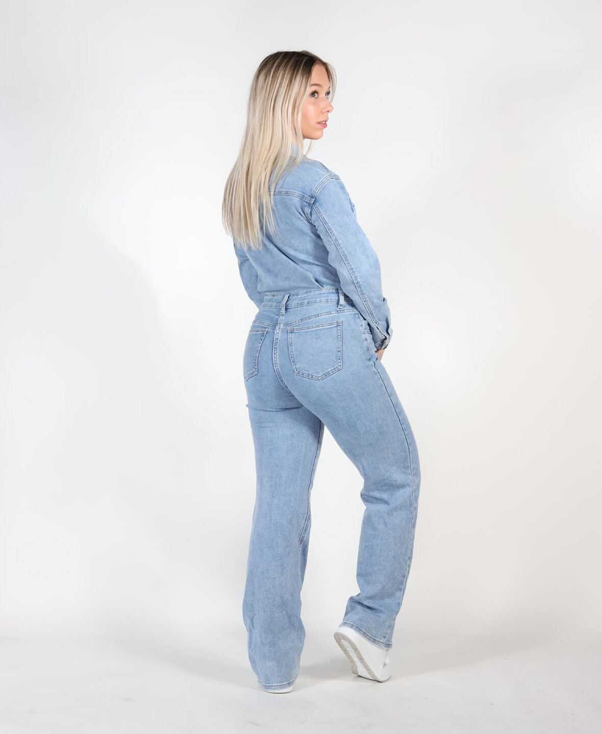 Denim Stretch Jumpsuit Blue