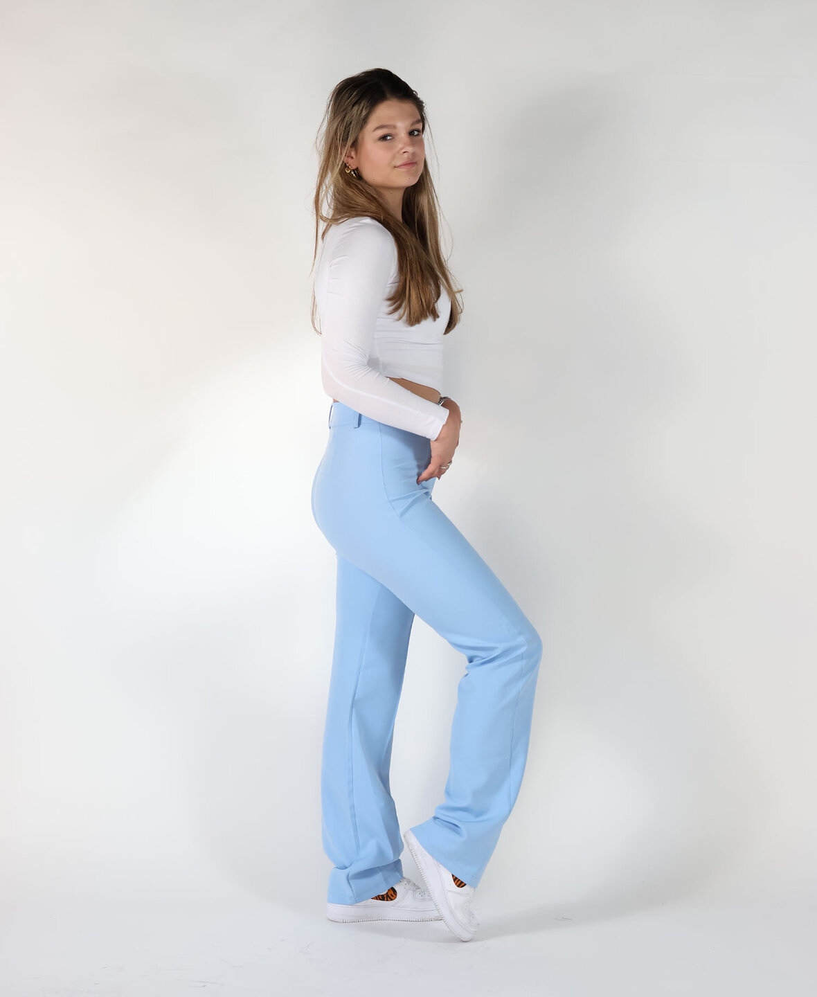 Sanne Stripe Pants Babyblue (TALL)