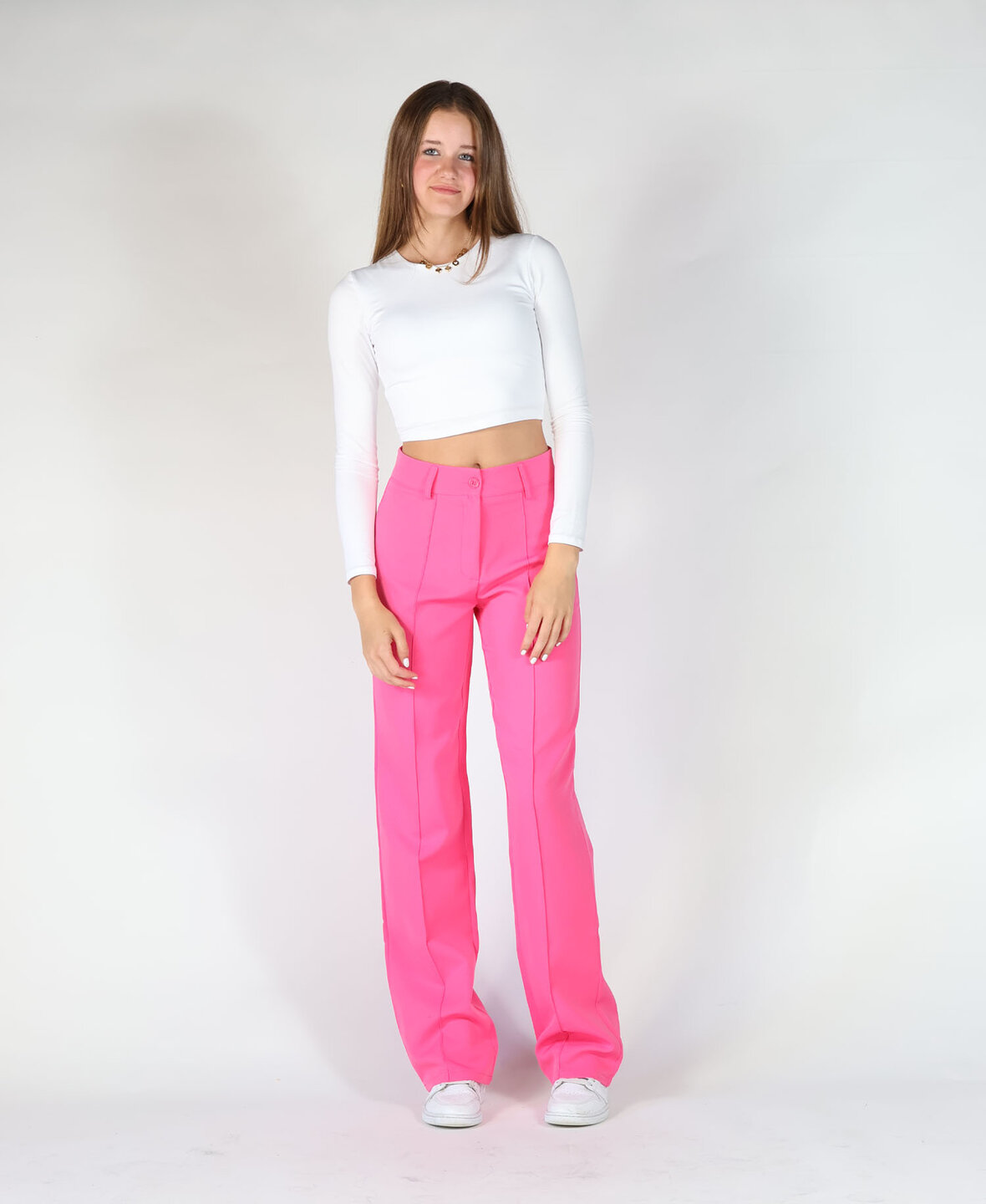 Sanne Stripe Pants Hotpink (TALL)