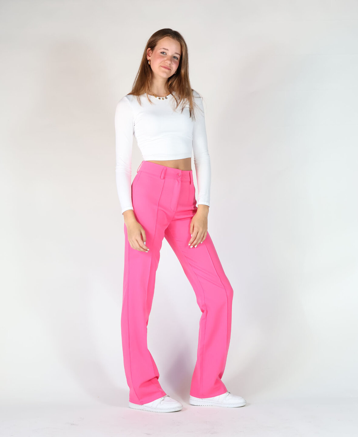 Sanne Stripe Pants Hotpink (TALL)