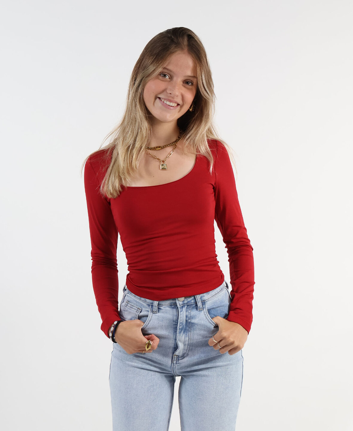 Leela Square Top Red