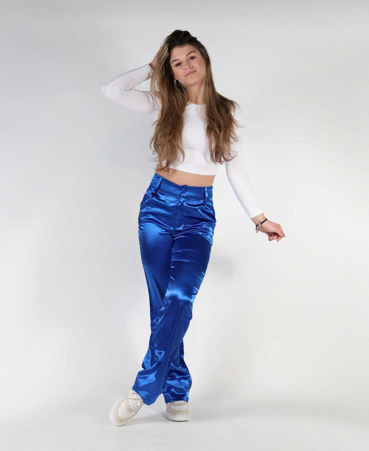 Sanne Satin Pants Blue