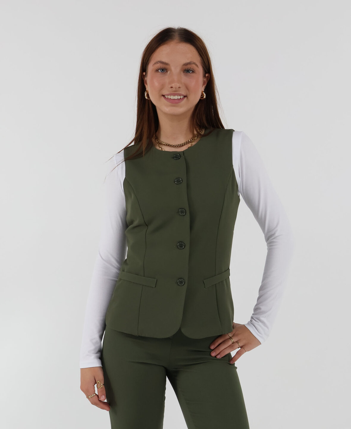 Sanne Waistcoat Khaki