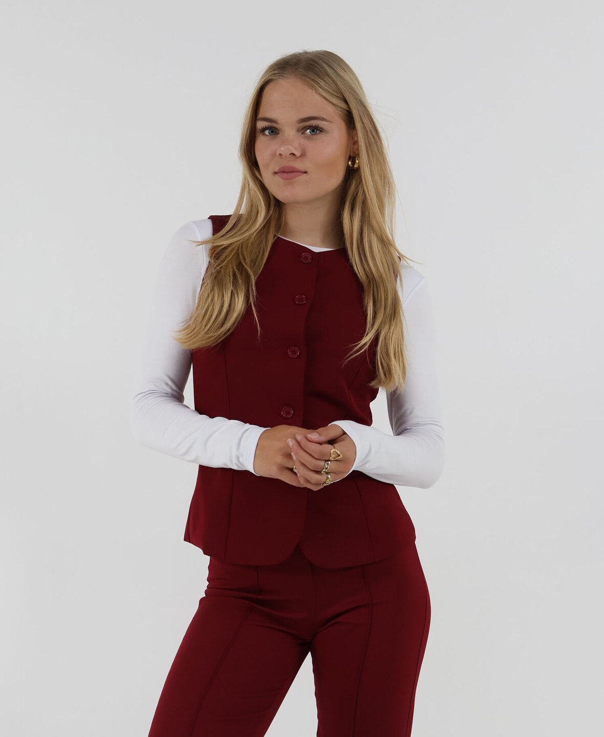 Sanne Waistcoat Bordeau