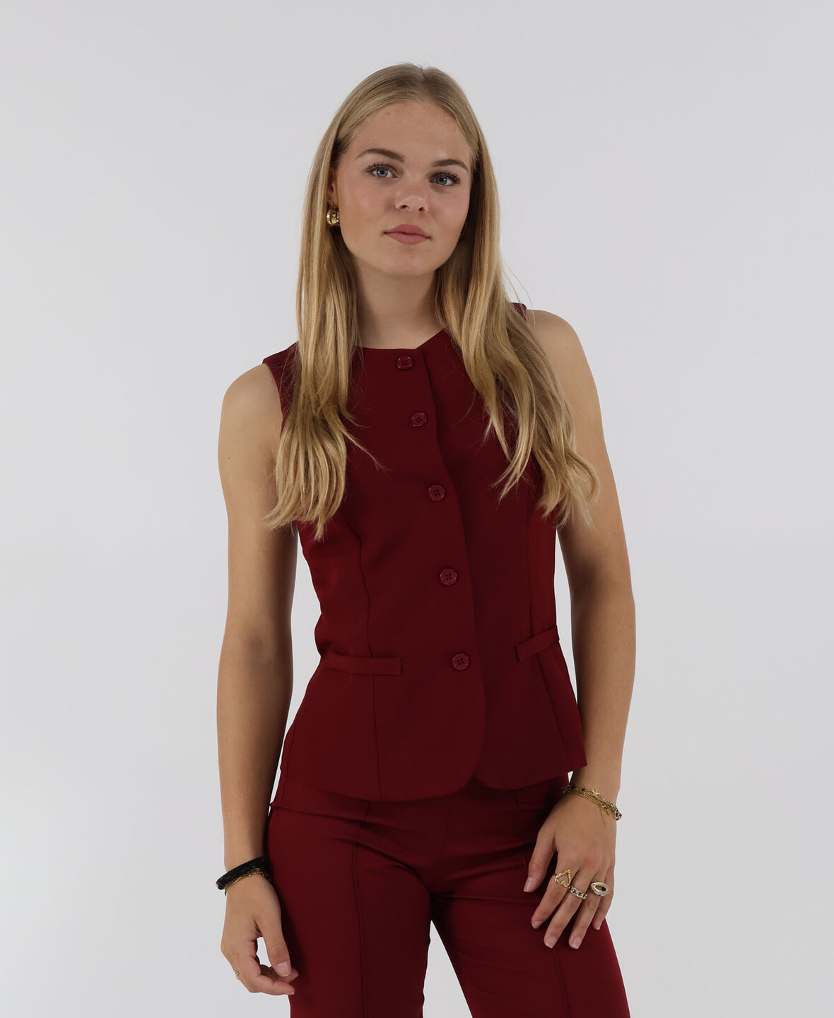 Sanne Waistcoat Bordeau