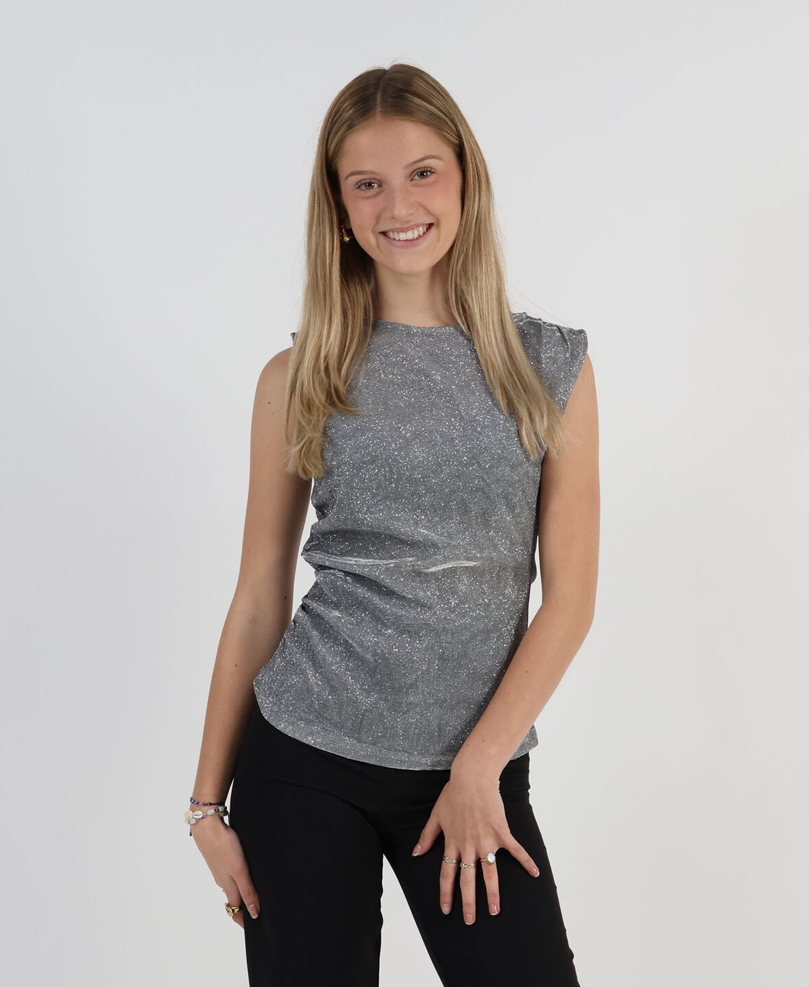 Sanne Glam Singlet Silver